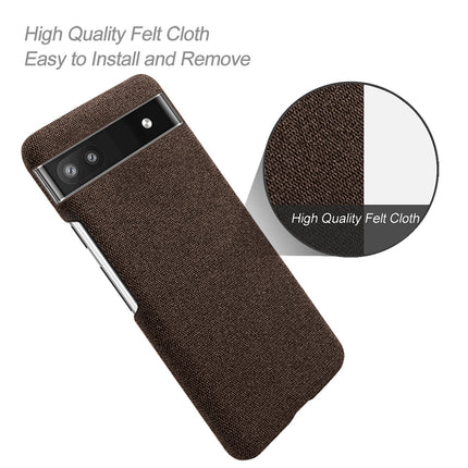 Mobizang Woven Soft Fabric Case for Google Pixel 6A Back Cover, Shock Protection Slim Hard Anti Slip Back Cover (Brown)
