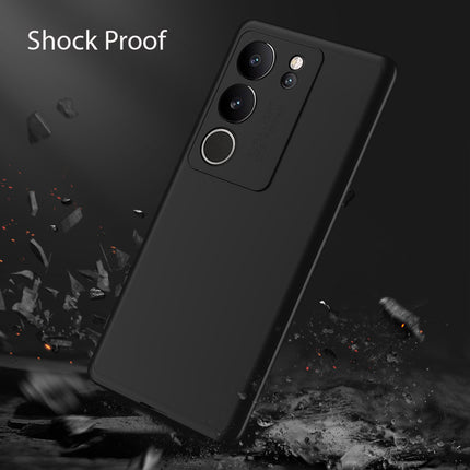 Mobizang Double Dip Full 360 Protection Back Case Cover for Vivo V29 PRO (Black)