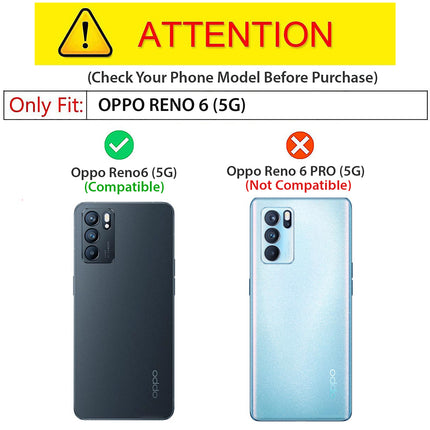 Beetle Camouflage for Oppo Reno 6 Back Case , [Military Grade Protection] Shock Proof Slim Hybrid Bumper Cover (Black)