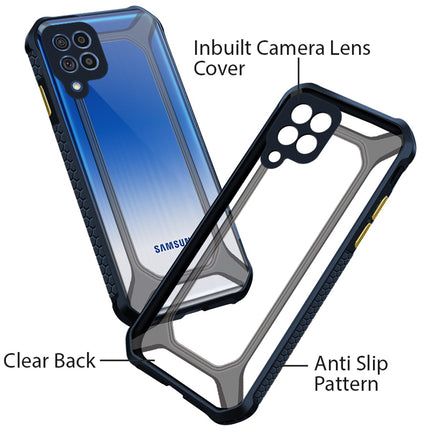 Unicorn for Samsung Galaxy F62 Clear Back Case, [Military Grade Protection] Shock Proof Slim Hybrid Bumper Cover (Blue)