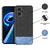 Soft Fabric & Leather Hybrid Protective Case Cover for Realme 9i (Black ,Blue)