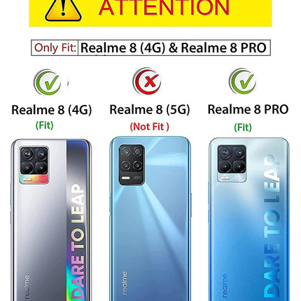 Camo Slider Back Cover for Realme 8 Pro / Realme 8 (4G) , [Military Grade Protection] Shockproof Slim Clear Camera Shield Bumper Back Case (Black)