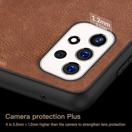 Tux Back Case For Samsung Galaxy A73 , Slim Leather Case with Soft Edge Shockproof Back Cover (Brown)