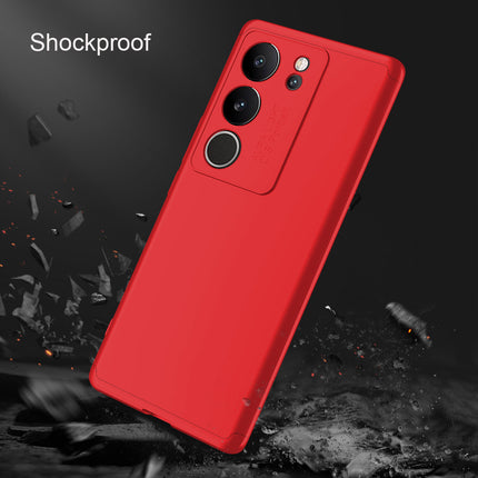 Mobizang Double Dip Full 360 Protection Back Case Cover With Stand for Vivo V29 (5G) / Vivo V29 Pro (5G) (Red)