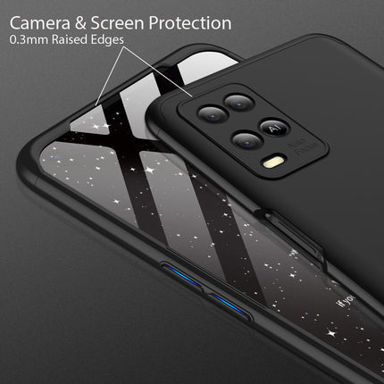 Double Dip Full 360 Protection Back Case Cover for Oppo A54 (4G) (Black)
