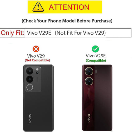 Mobizang Soft Fabric & Leather Hybrid Protective Back Cover for Vivo V29E | Shockproof Slim Hard Anti Slip Back Case (Black::Brown)