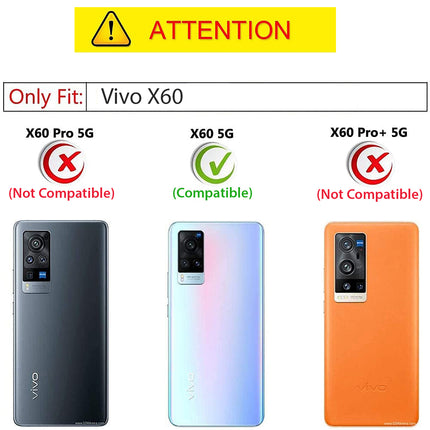 Tux Back Case for Vivo X60 , Slim Leather Case with Soft Edge Shockproof Back Cover (Brown)