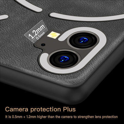 Mobizang Tux Back Case for Nothing Phone 1 , Slim Leather Shockproof Camera Protection Back Cover (Black)