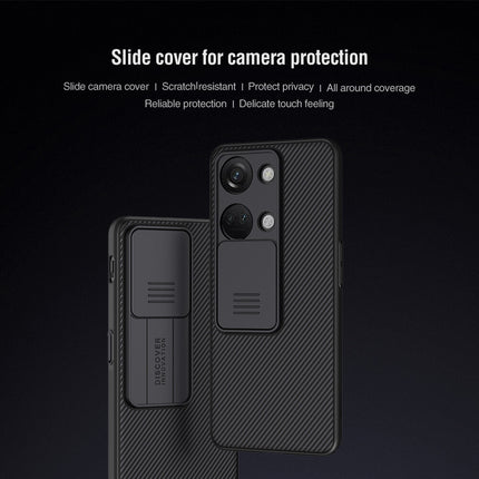 Mobizang Camshield Back Cover for OnePlus Nord 3 | Inbuilt Slider Shockproof Lens Protection Case (Black)