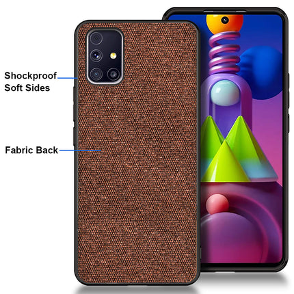 Soft Full Fabric Protective Shockproof Back Case Cover for Samsung Galaxy M31S (Full Brown)