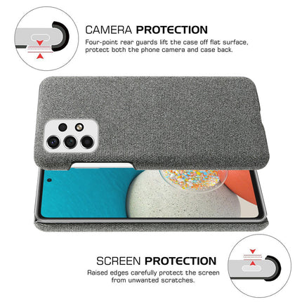 Mobizang Woven Soft Fabric Case for Samsung Galaxy A73 (5G) Back Cover,  Shock Protection Slim Hard Anti Slip Back Cover (Grey)