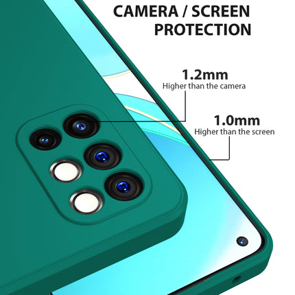 Matte Lens Protective Back Cover for OnePlus 9R / OnePlus 8T , Slim Silicone with Soft Lining Shockproof Flexible Full Body Bumper Case (Green)