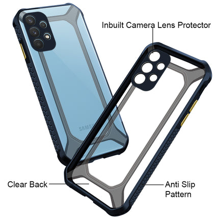 Unicorn for Samsung Galaxy A72 Clear Back Case, [Military Grade Protection] Shock Proof Slim Hybrid Bumper Cover (Blue)