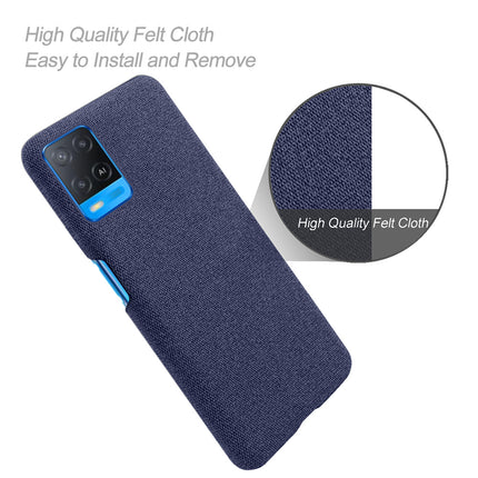 Woven Soft Fabric Case for Oppo A54 (4G) Back Cover, Shock Protection Slim Hard Anti Slip Back Cover (Blue)