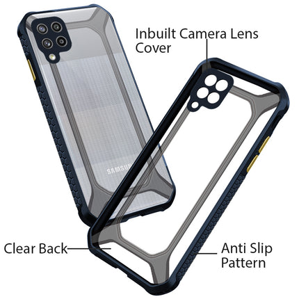 Unicorn for Samsung Galaxy M42 Clear Back Case, [Military Grade Protection] Shock Proof Slim Hybrid Bumper Cover (Blue)