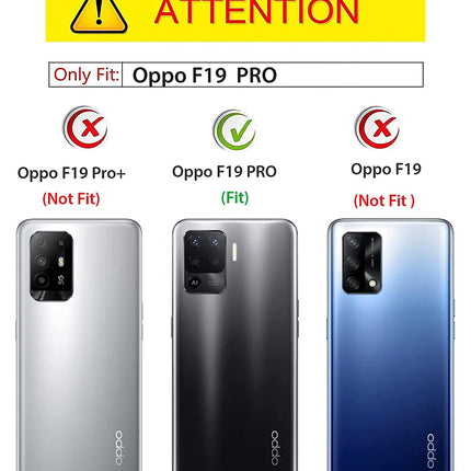 Camo Slider Back Cover for Oppo F19 PRO , [Military Grade Protection] Shockproof Slim Clear Camera Shield Bumper Back Case (Blue)