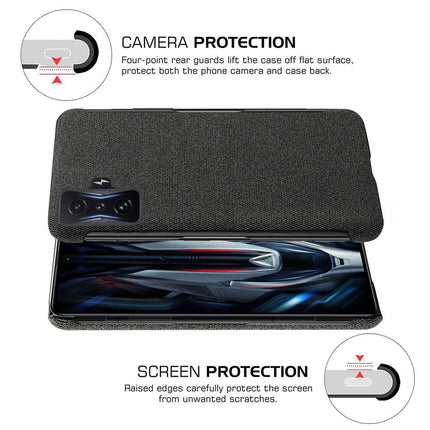 Woven Soft Fabric Case for Redmi K50 Gaming Edition Back Cover, Shock Protection Slim Hard Anti Slip Back Cover (Black)