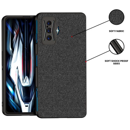 Soft Fabric Hybrid Protective Back Case Cover for Redmi K50 Gaming Edition (Black)