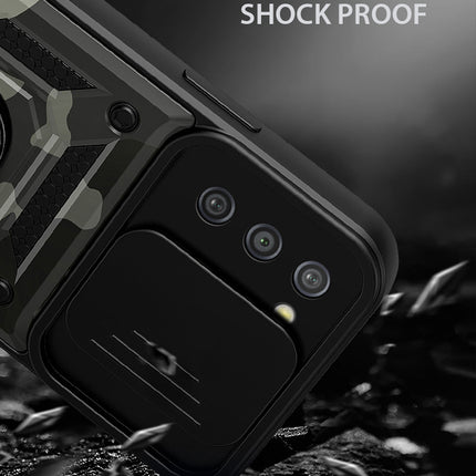 Tank Back Cover for Samsung Galaxy S20 FE , Inbuilt Ring & Slider [Military Grade Protection] Shockproof Lens Protection Case (Black)