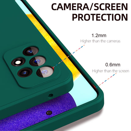 Matte Lens Protective Back Cover for Samsung Galaxy A52 , Slim Silicone with Soft Lining Shockproof Flexible Full Body Bumper Case (Green)