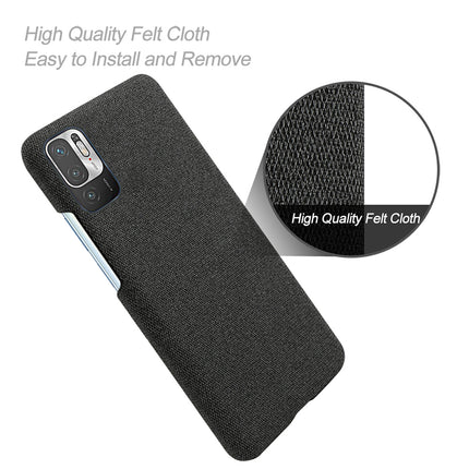 Woven Soft Fabric Case for Poco M3 Pro Back Cover, Shock Protection Slim Hard Anti Slip Back Cover (Black)