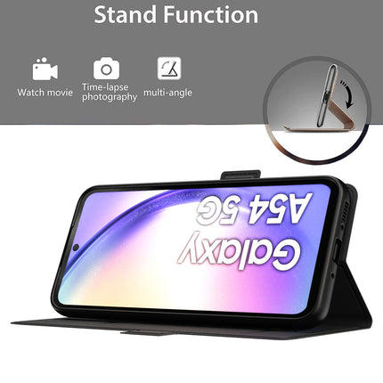 Mobizang Noble Slim Magnetic Leather Flip Cover for Samsung Galaxy A54 (5G) | Card Holder Stand Leather Flip Wallet Case (Black)