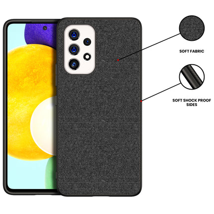 Soft Fabric Hybrid Protective Back Case Cover for Samsung Galaxy A33 (5G) (Black)