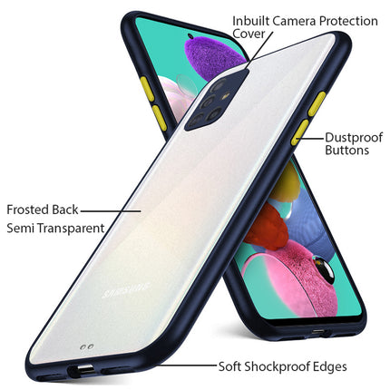 Paper Thin Back Cover For Samsung Galaxy A71 , Super Slim Matte Translucent Full Protection Back Case (Blue)