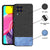 Soft Fabric & Leather Hybrid Protective Back Case Cover for Samsung Galaxy M53 (5G) (Black , Blue)