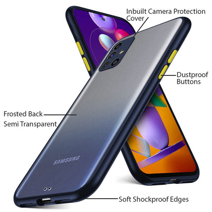 Paper Thin Back Cover For Samsung Galaxy M31S , Super Slim Matte Translucent Full Protection Back Case (Blue)