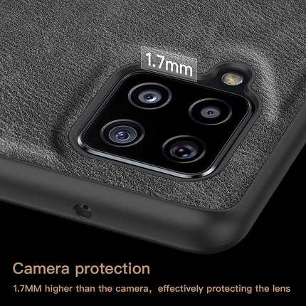 Tux Back Case for Samsung Galaxy M42 (5G) , Slim Leather Case with Soft Edge Shockproof Back Cover (Black)