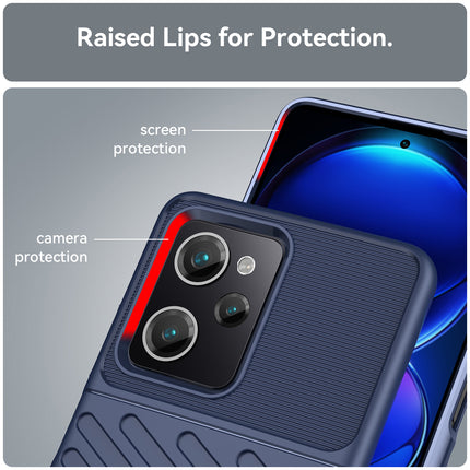 Mobizang Thunder Protective Flexible Back Cover for Poco X5 Pro | Slim Anti Slip Rugged TPU Shockproof Full Body Bumper Case (Blue)
