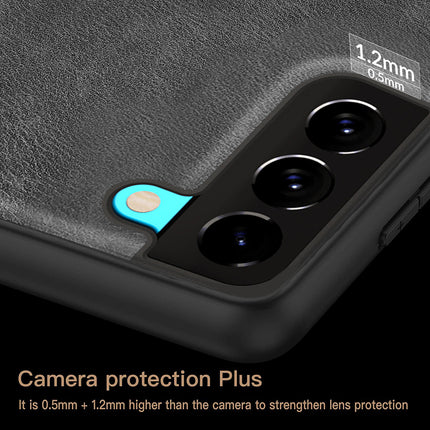 Tux Back Case For Samsung Galaxy S21 FE , Slim Leather Case with Soft Edge Shockproof Back Cover (Black)