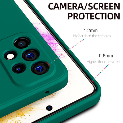 Matte Lens Protective Back Cover for Samsung Galaxy A73 (5G), Slim Silicone with Soft Lining Shockproof Flexible Full Body Bumper Case (Green)