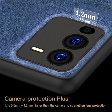 Mobizang Tux Back Case for Vivo V25 Pro ,Slim Leather Case with Shockproof Back Cover (Blue)