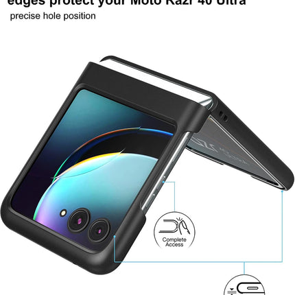 Mobizang Ultra Thin Back Case for Moto Razor 40 Ultra | Full Body Protection Hard Back Cover, Black