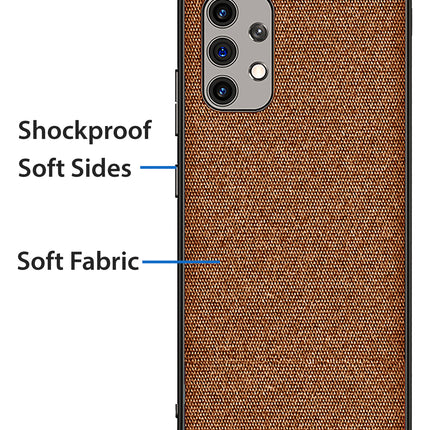 Soft Full Fabric Protective Shockproof Back Case Cover for Samsung Galaxy A32 (4G) (Full Brown)