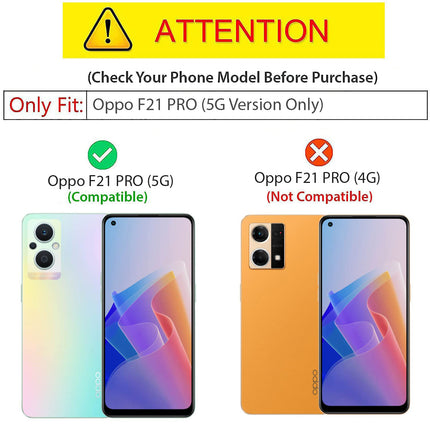 Matte Lens Protective Shockproof Flexible Back Cover for Oppo F21 PRO (5G), Slim Silicone with Soft Lining Shockproof Flexible Full Body Bumper Case (Blue)