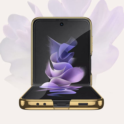 Mobizang 9H Glass Back Case for Samsung Galaxy Z Flip3 / Z Flip 3 ,Ultra Thin Full Body Protection Folding Hard Back Cover, Design 6