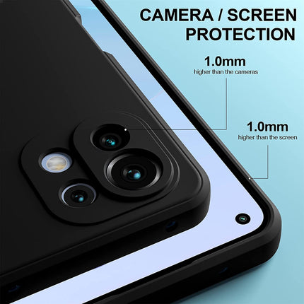 Matte Lens Protective Back Cover for Xiaomi Mi 11 Lite , Slim Silicone with Soft Lining Shockproof Flexible Full Body Bumper Case , Black