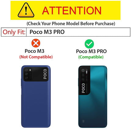 Camo Slider Back Cover for Poco M3 PRO / Redmi Note 10T 5G , [Military Grade Protection] Shockproof Slim Clear Camera Shield Bumper Back Case (Black)