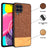 Soft Fabric & Leather Hybrid Protective Back Case Cover for Samsung Galaxy M53 (5G) (Brown)
