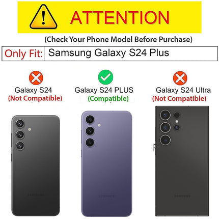 Mobizang Warrior Acrylic Clear Back Cover For Samsung Galaxy S24 PLUS | Slim Shockproof [Military Grade Protection] Hybrid Bumper Case (Grey Sides)