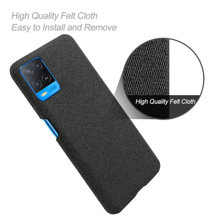 Woven Soft Fabric Case for Oppo A54 (4G) Back Cover, Shock Protection Slim Hard Anti Slip Back Cover (Black)