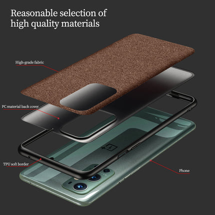 Soft Full Fabric Protective Shockproof Back Case Cover for OnePlus 9 Pro / One Plus 9 Pro (Full Brown)