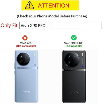 Mobizang Razor Wallet Back Case for Vivo X90 (5G) | Slim PU Leather & Fabric Cover with Inbuilt Card Pocket (Blue)
