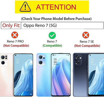 Mobizang Unicorn for Oppo Reno 7 (5G) Clear Back Case, Shock Proof Slim Hybrid Bumper Cover (Black)