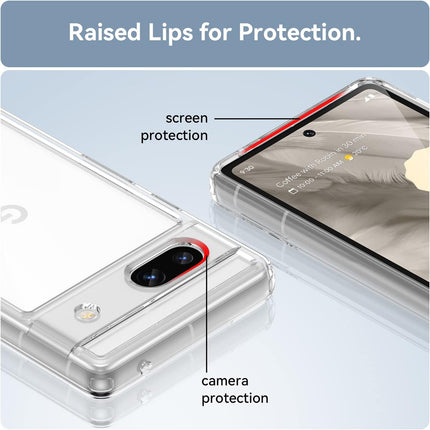 Mobizang Shield Clear Acrylic Back Shock Proof Case Cover for Google Pixel 7A (Transparent)