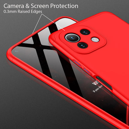 Double Dip Full 360 Protection Back Case Cover for Xiaomi Mi 11 Lite (Red)