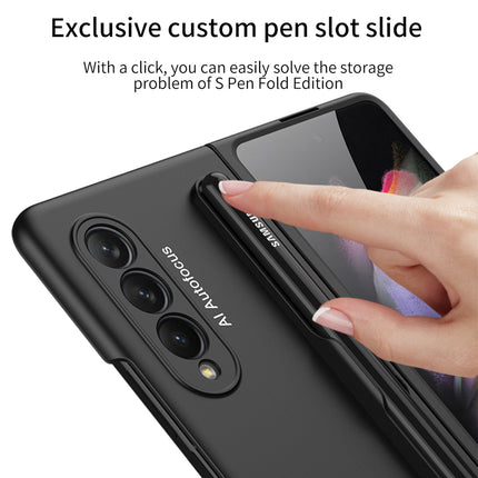 Ultra Thin Back Case for Samsung Galaxy Z Fold3 , [Inbuilt S Pen Holder] Full Body Protection Hard Back Cover , Black